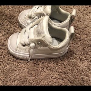 white leather converse baby